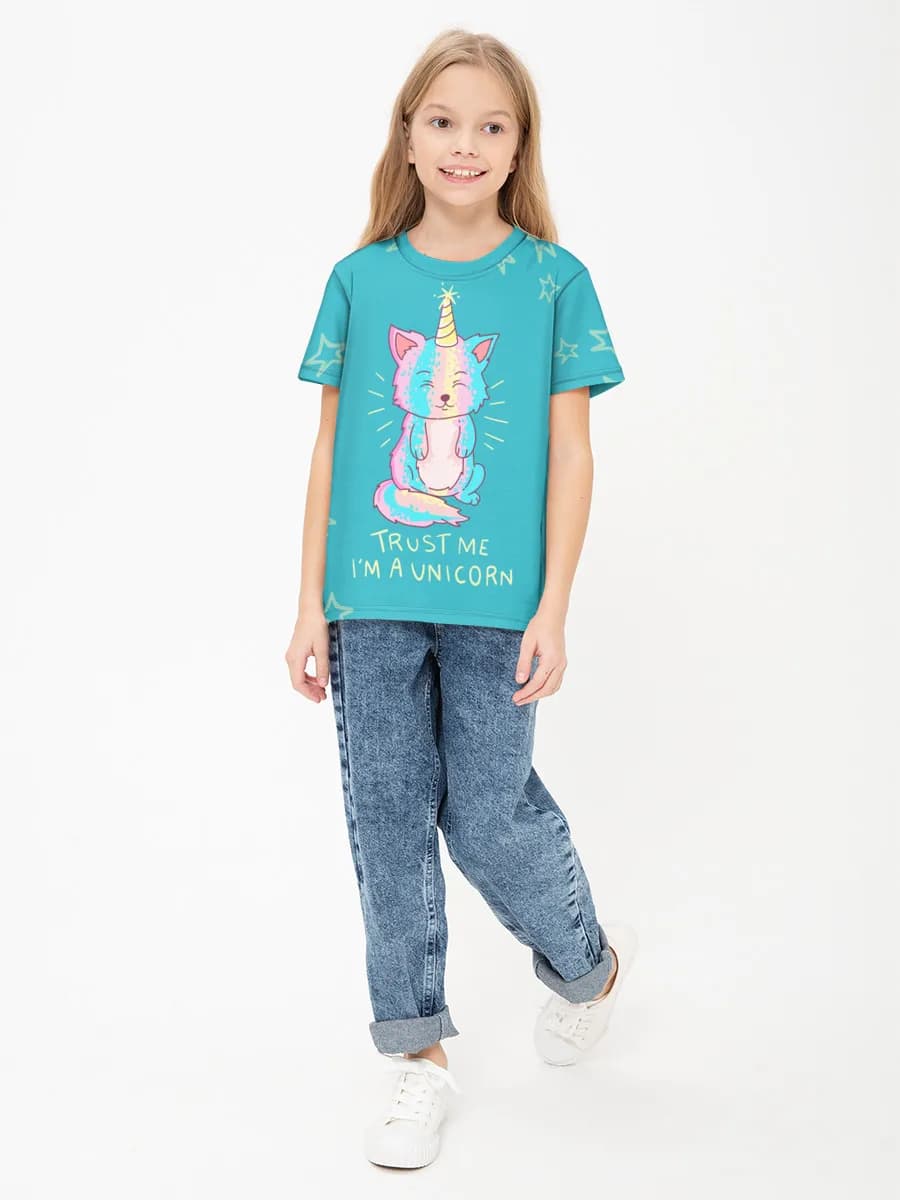 Children's cotton T-shirt (for girls. Copy)