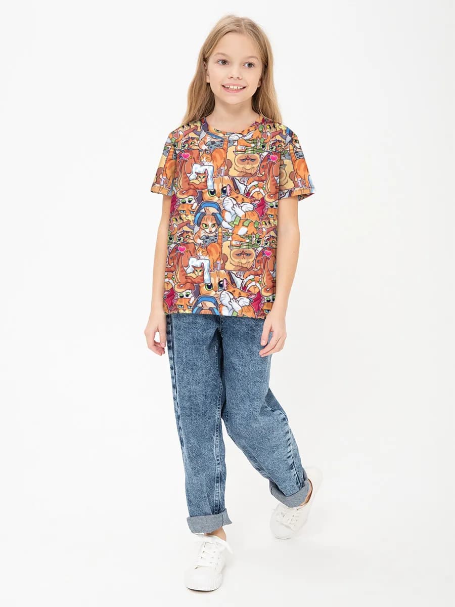 Children's cotton T-shirt (for girls. Copy)