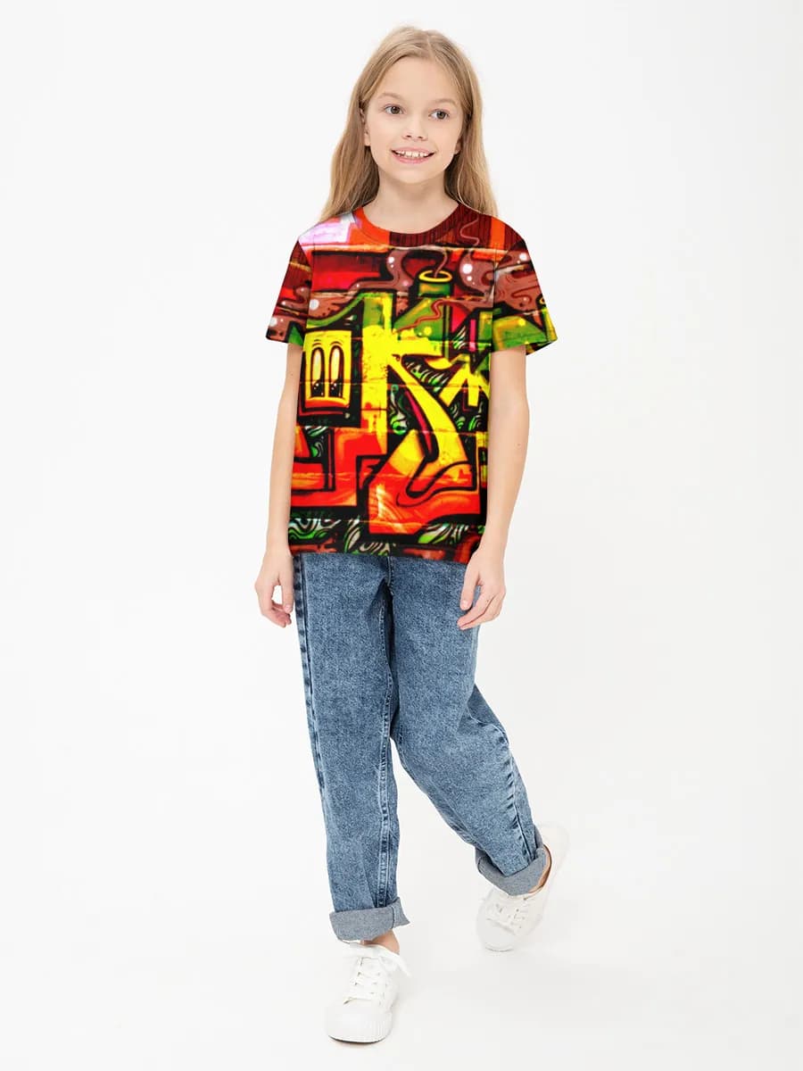 Children's cotton T-shirt (for girls. Copy)