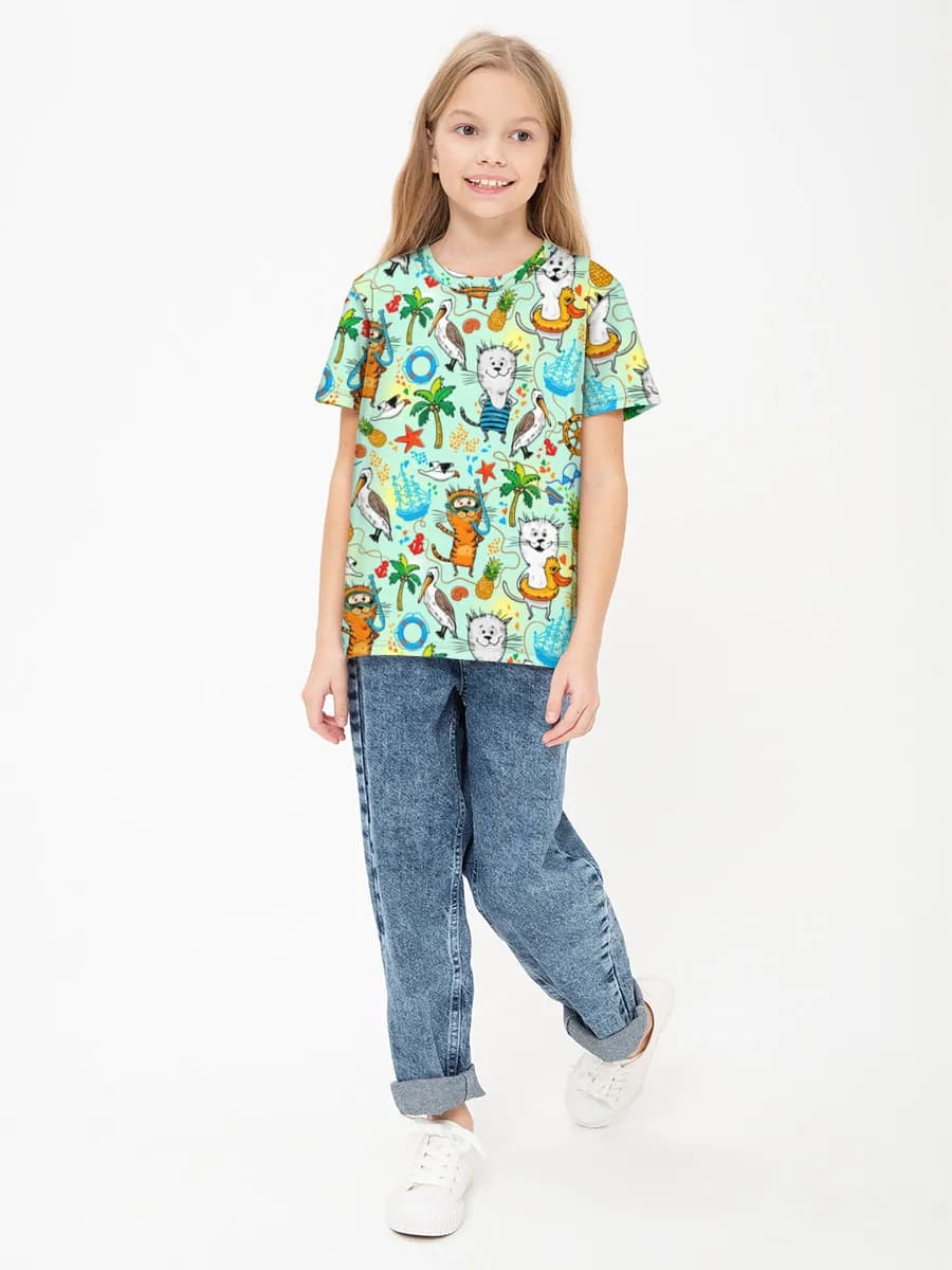 Children's cotton T-shirt (for girls. Copy)