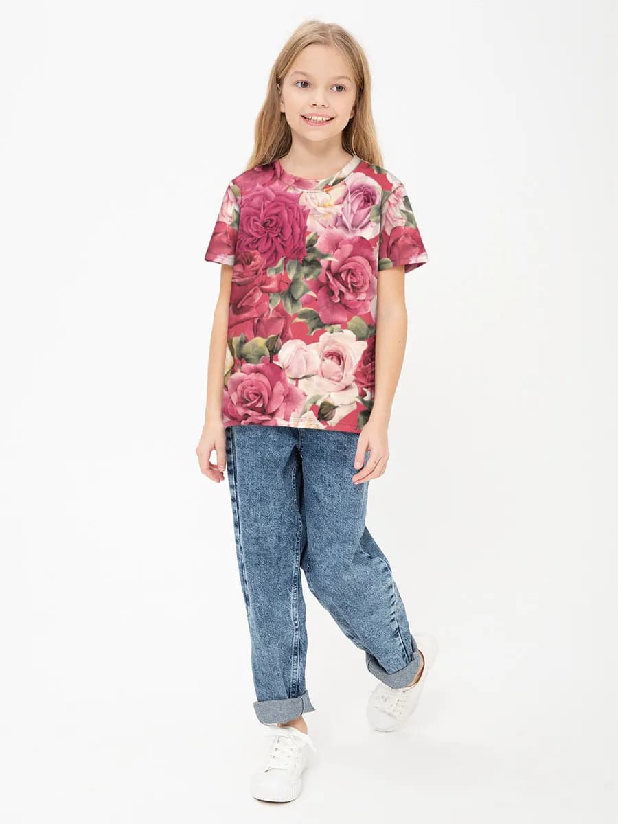Children's cotton T-shirt (for girls. Copy)