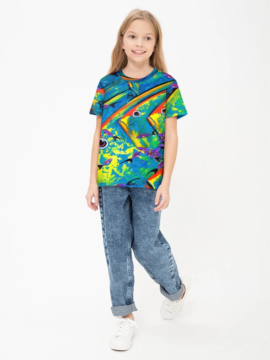 Children's cotton T-shirt (for girls. Copy)