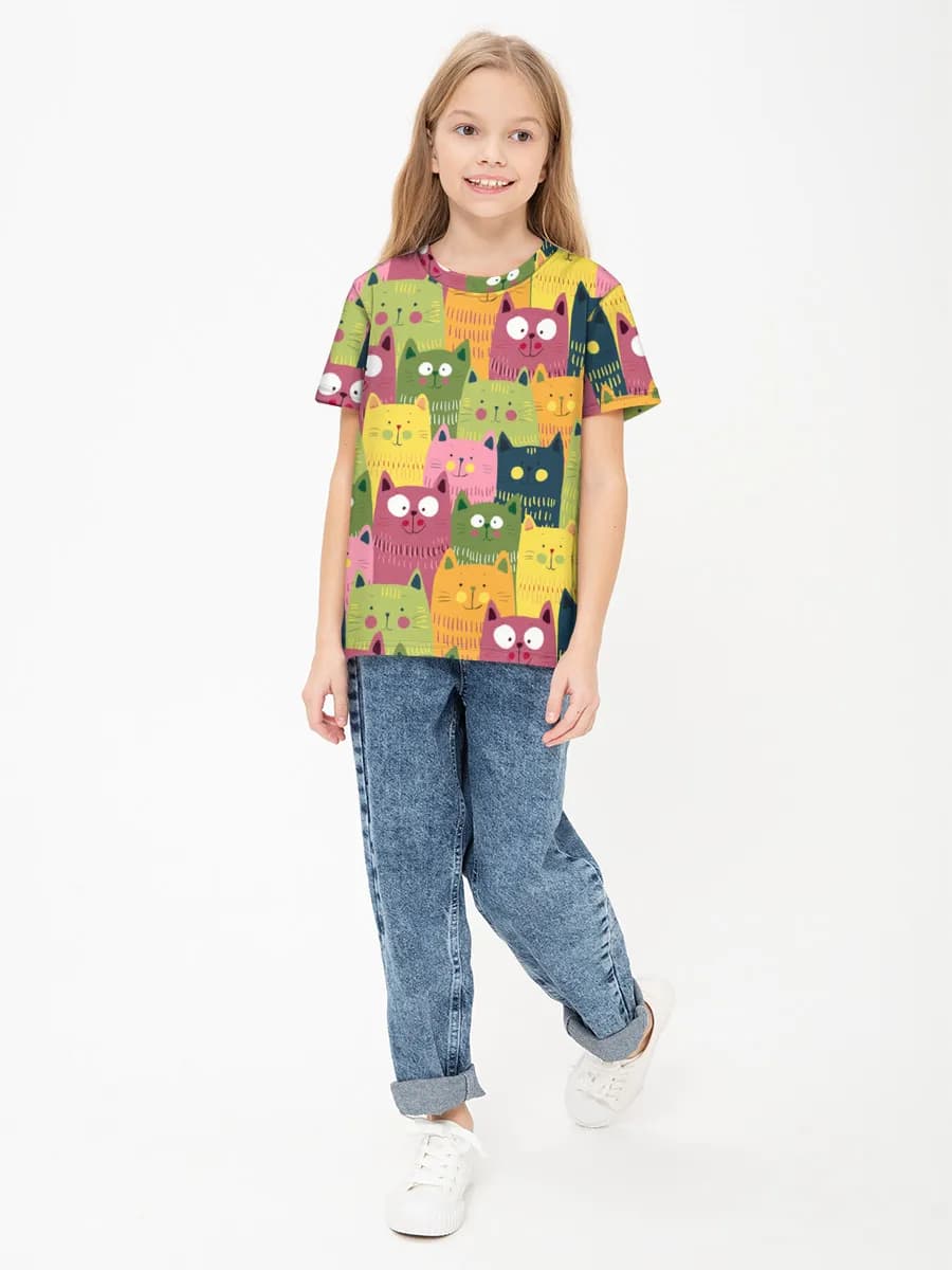 Children's cotton T-shirt (for girls. Copy)