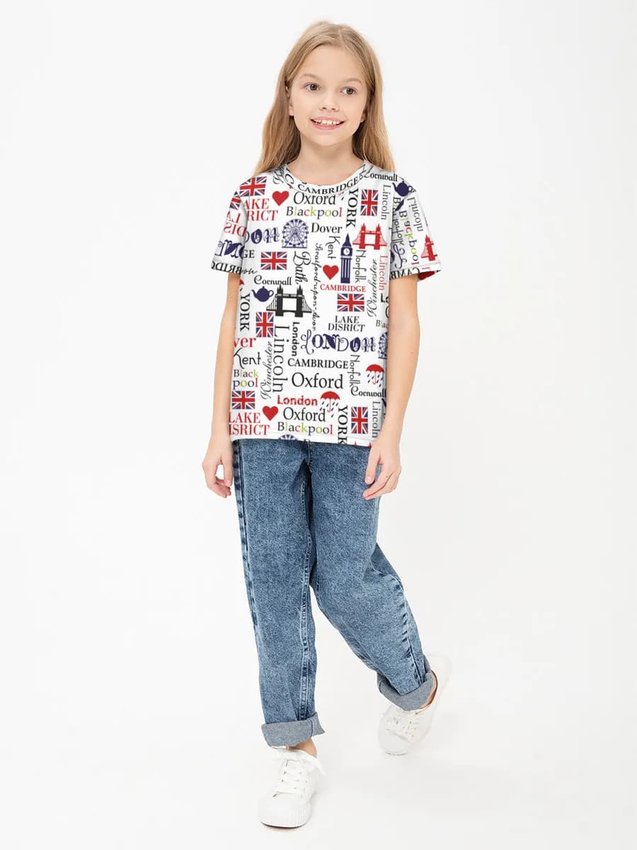 Children's cotton T-shirt (for girls. Copy)