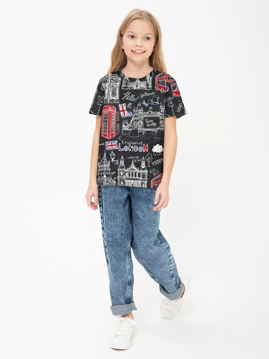 Children's cotton T-shirt (for girls. Copy)