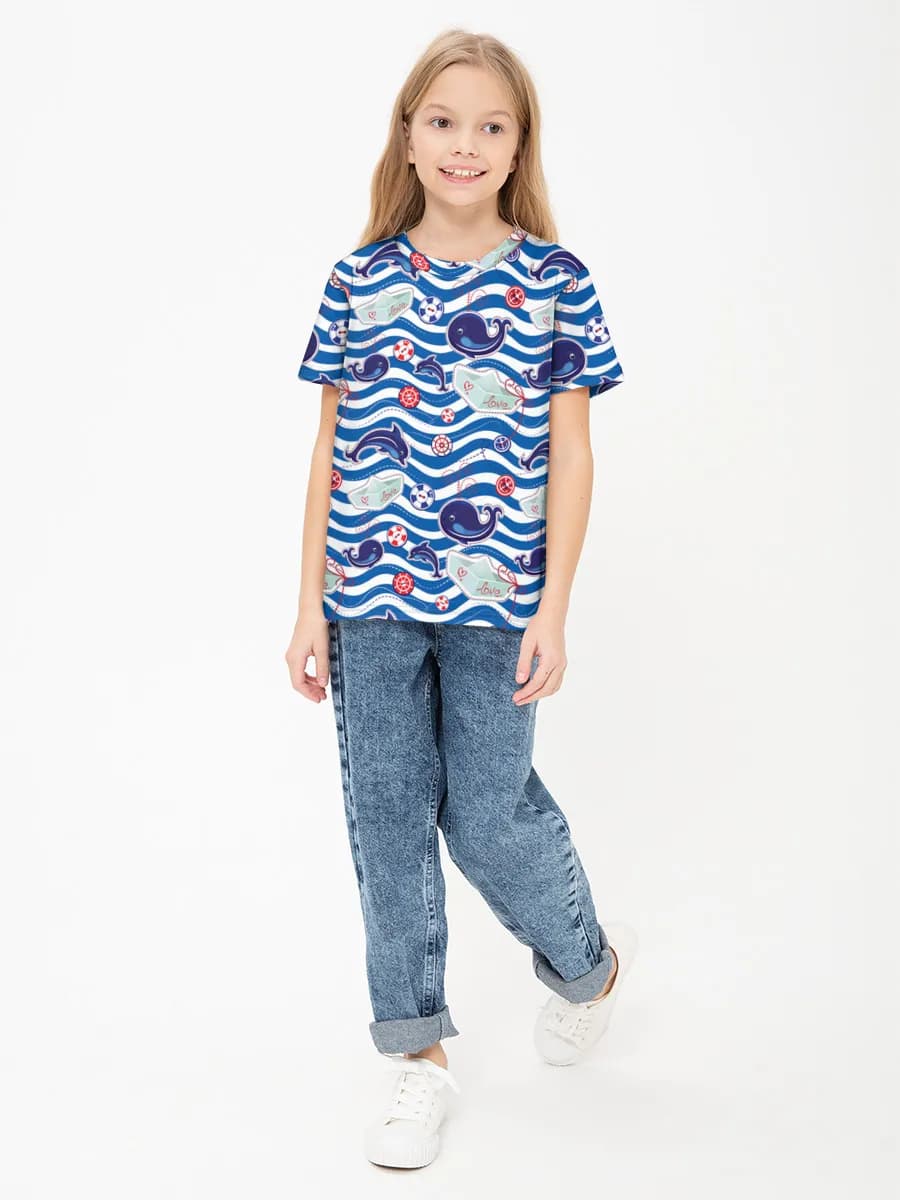 Children's cotton T-shirt (for girls. Copy)