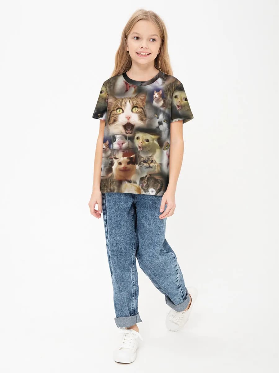 Children's cotton T-shirt (for girls. Copy)