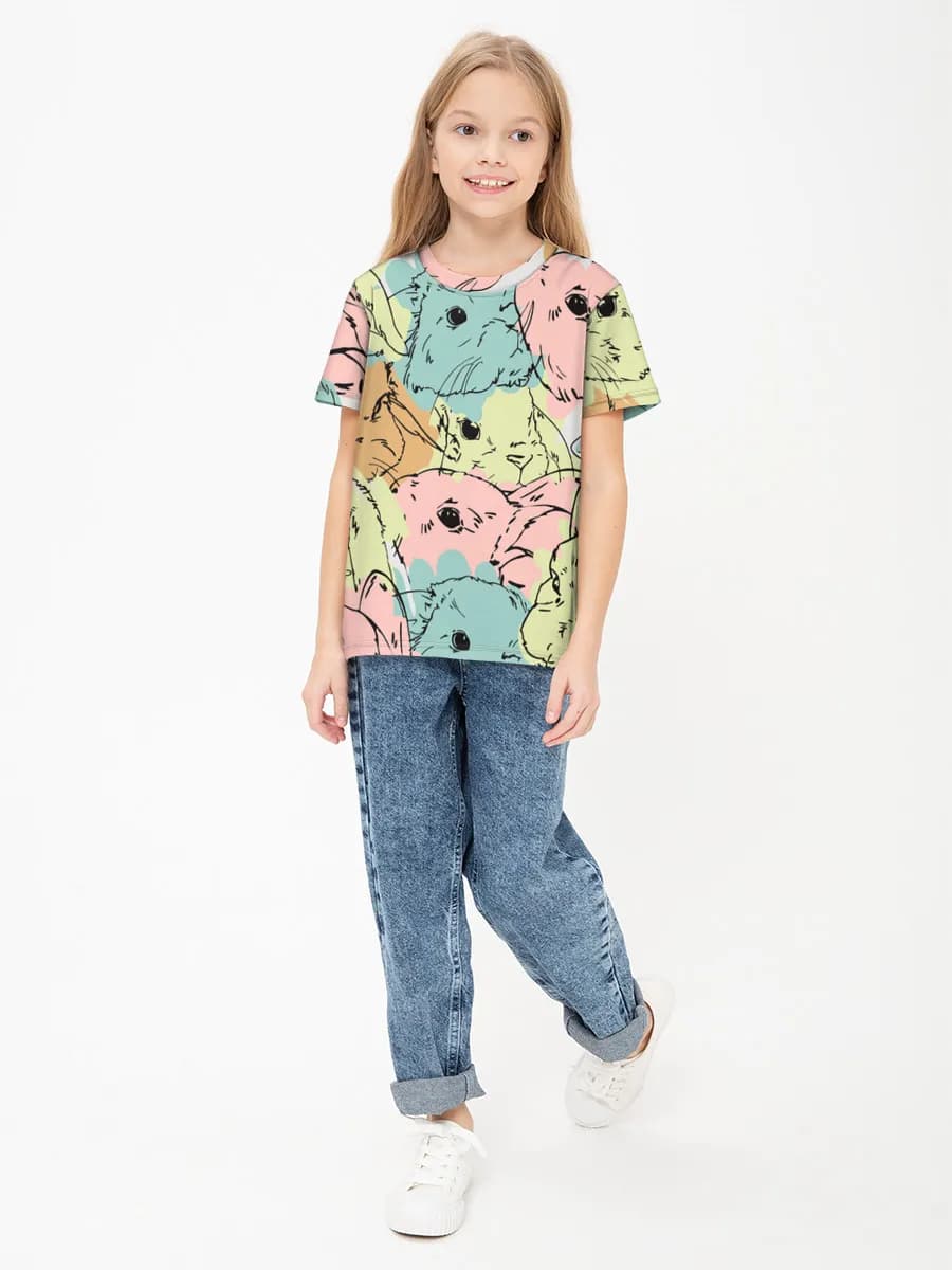 Children's cotton T-shirt (for girls. Copy)