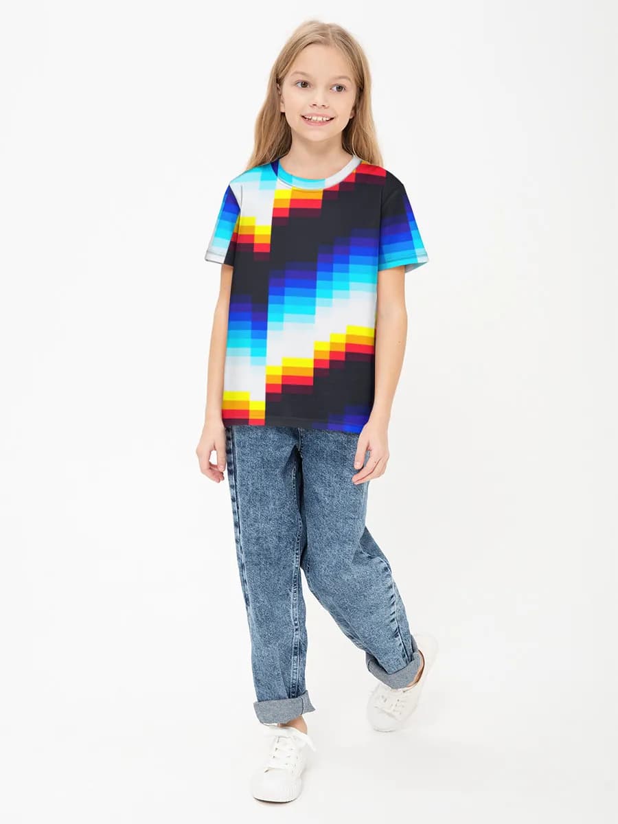 Retro Pixel Chevron Waves