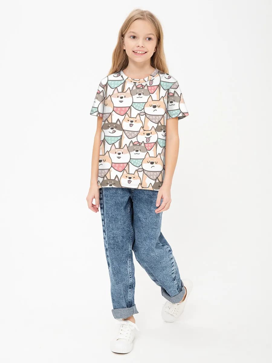 Children's cotton T-shirt (for girls. Copy)