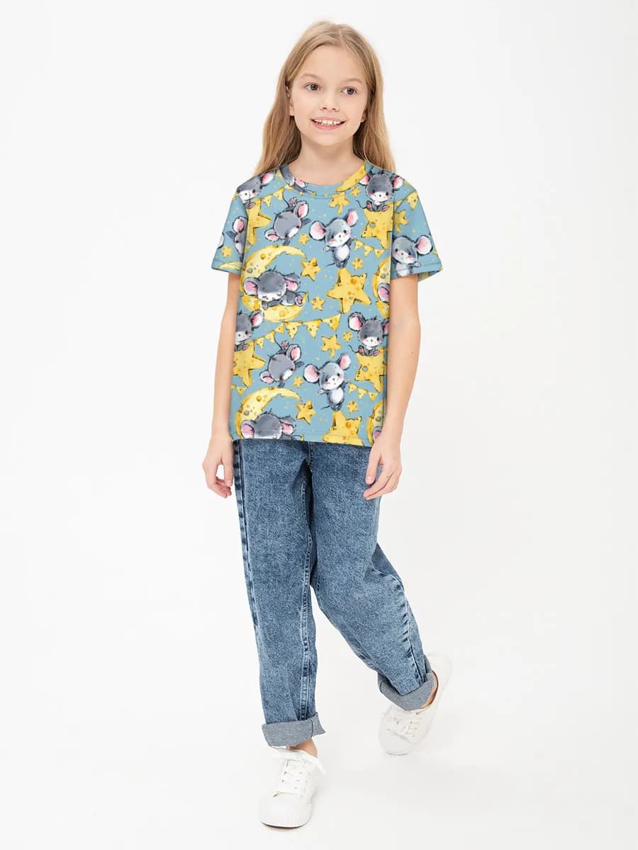 Children's cotton T-shirt (for girls. Copy)