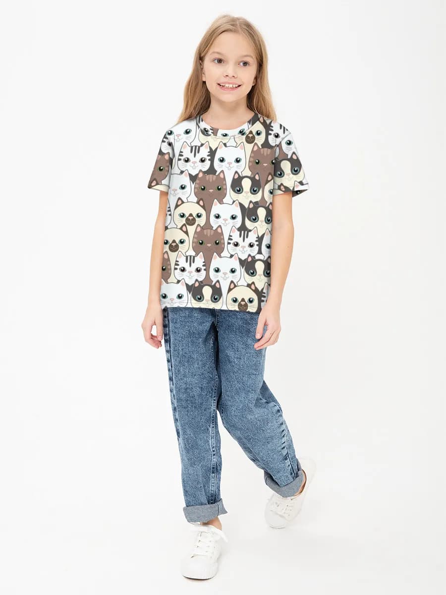Children's cotton T-shirt (for girls. Copy)