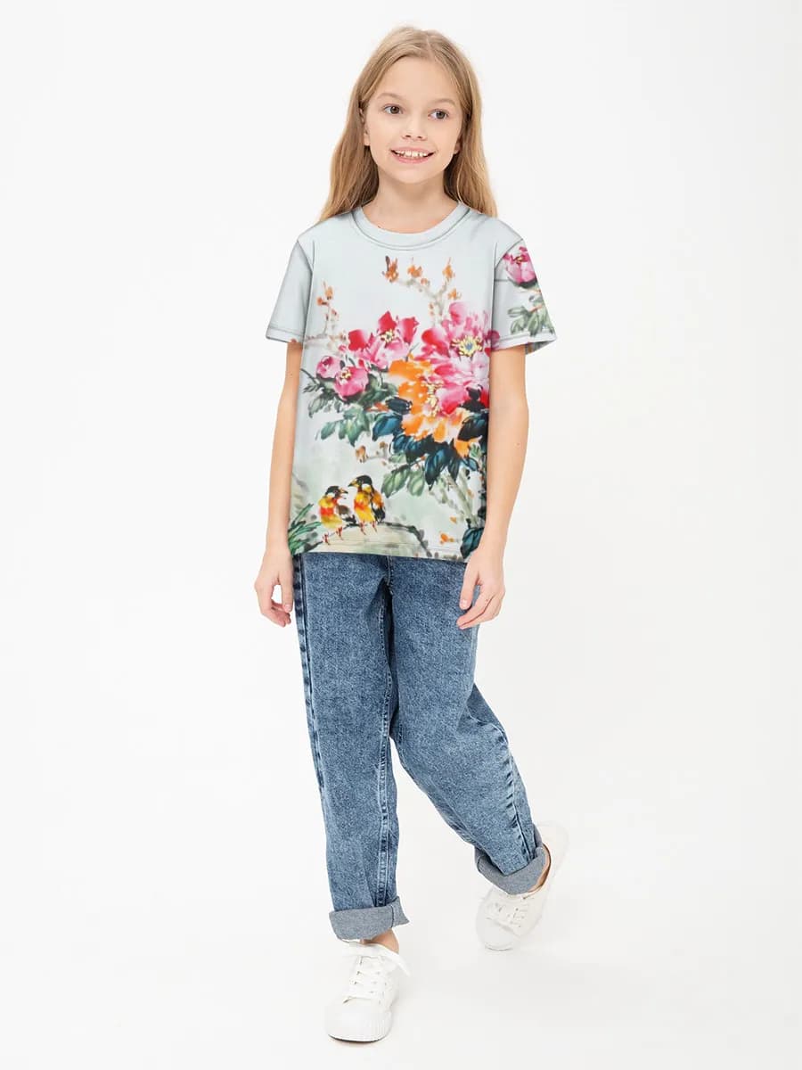 Children's cotton T-shirt (for girls. Copy)