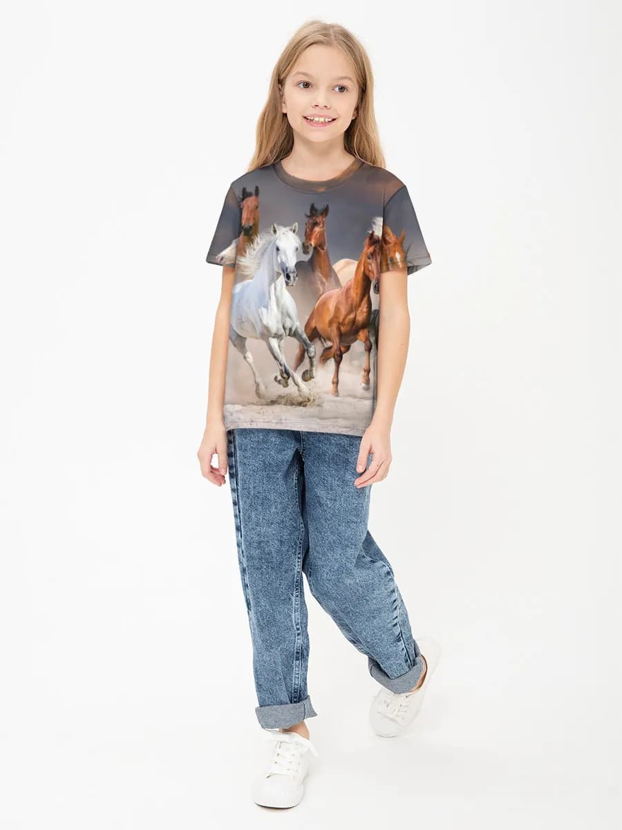 Children's cotton T-shirt (for girls. Copy)
