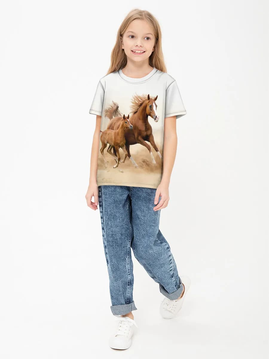 Children's cotton T-shirt (for girls. Copy)