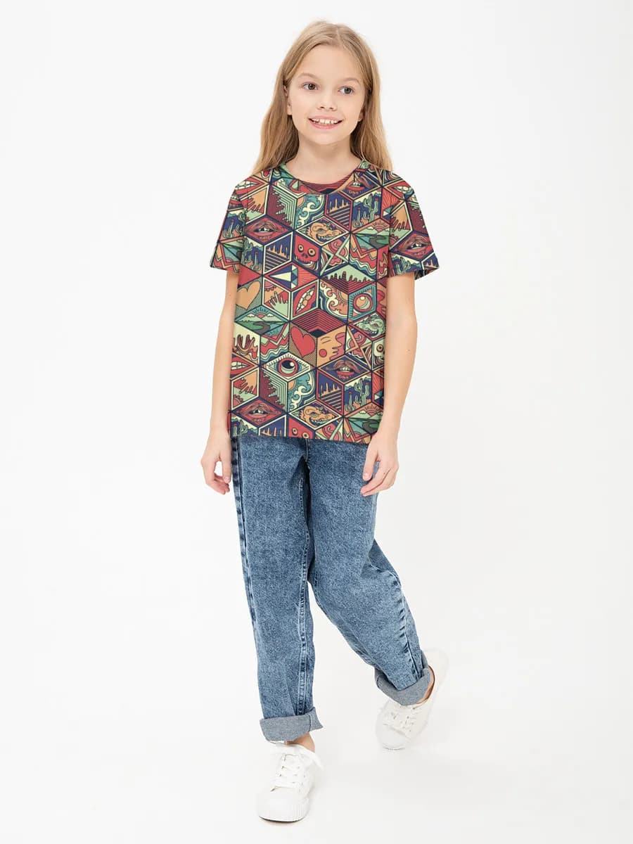 Children's cotton T-shirt (for girls. Copy)