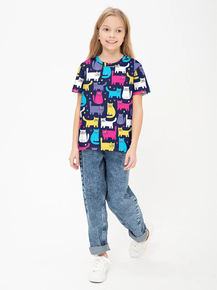 Children's cotton T-shirt (for girls. Copy)