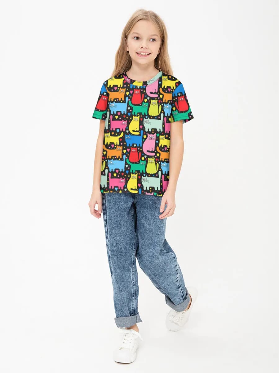 Children's cotton T-shirt (for girls. Copy)