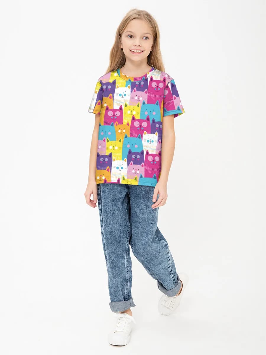 Children's cotton T-shirt (for girls. Copy)