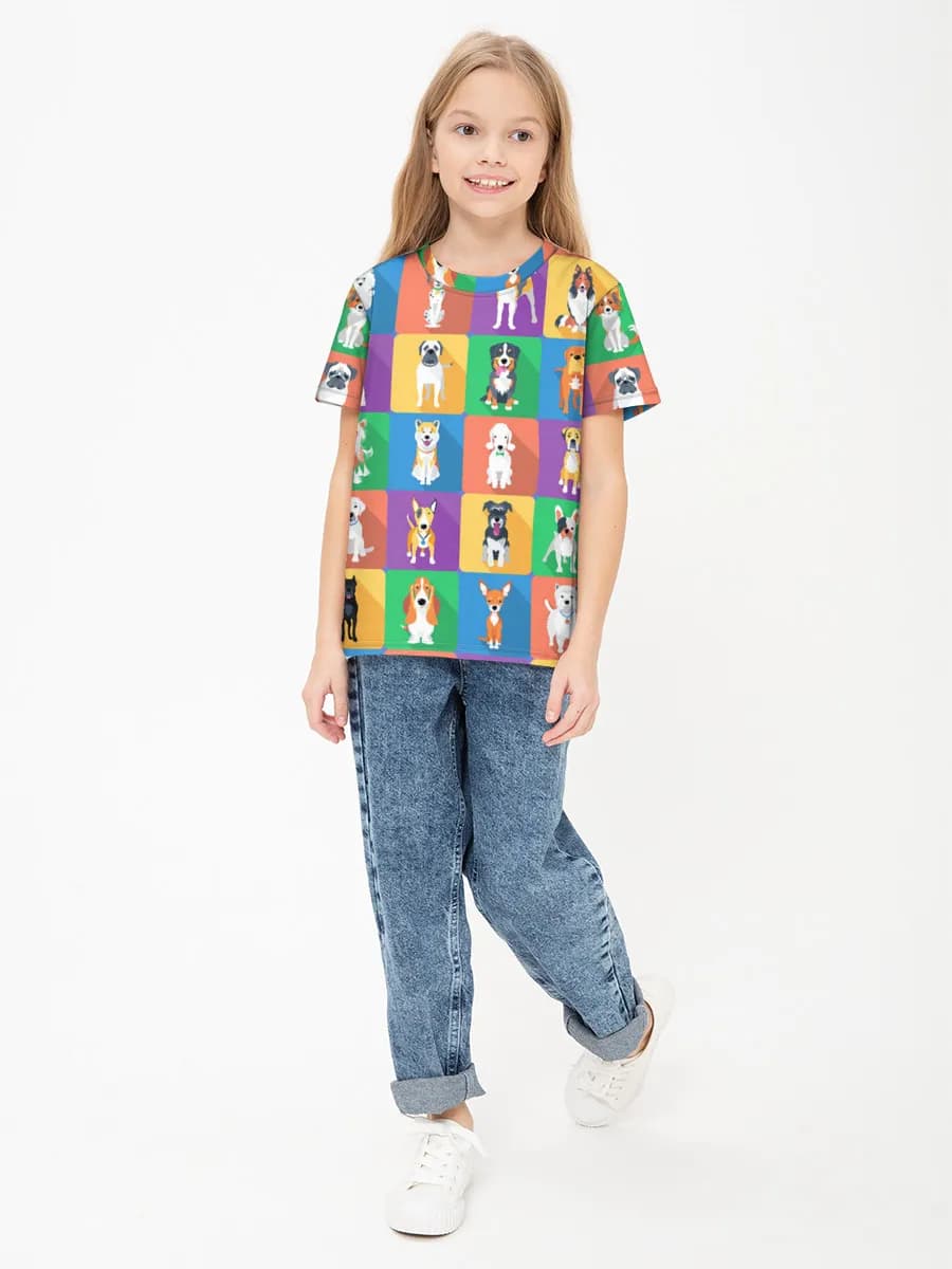 Children's cotton T-shirt (for girls. Copy)