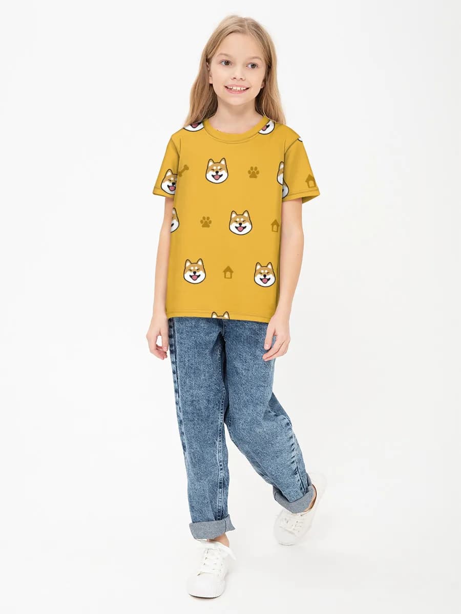 Children's cotton T-shirt (for girls. Copy)