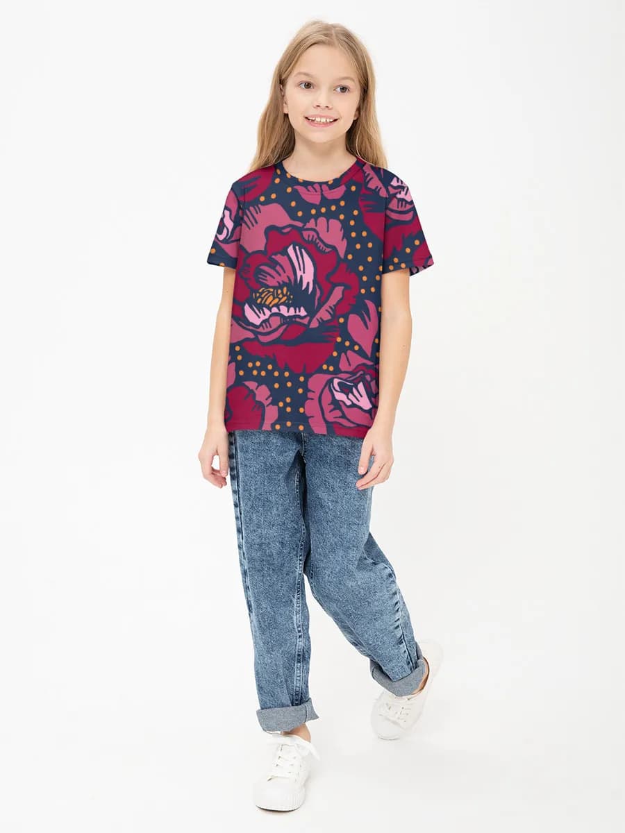 Children's cotton T-shirt (for girls. Copy)