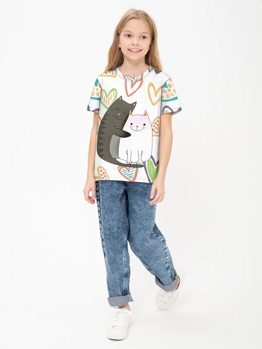 Children's cotton T-shirt (for girls. Copy)