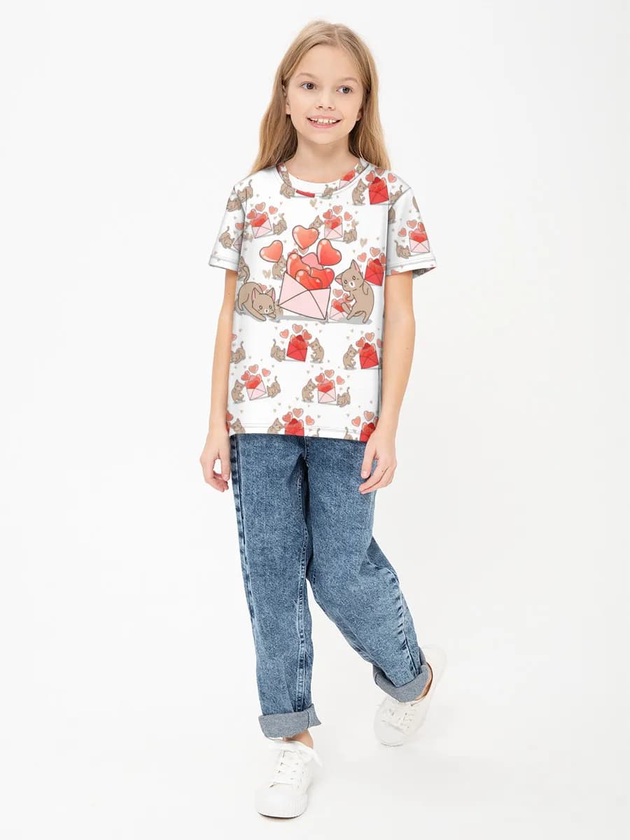 Children's cotton T-shirt (for girls. Copy)