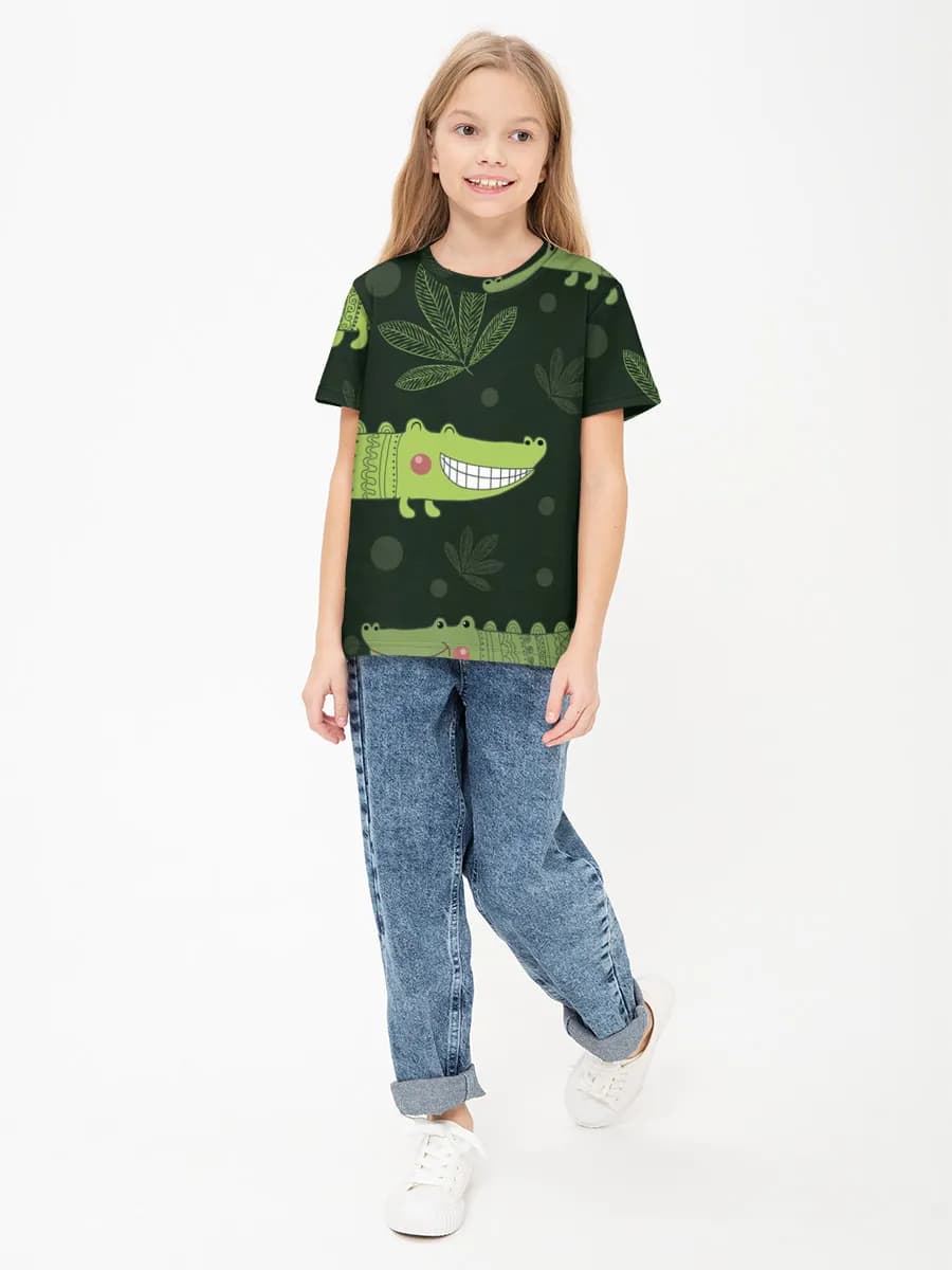 Cute Crocodiles And Leaves