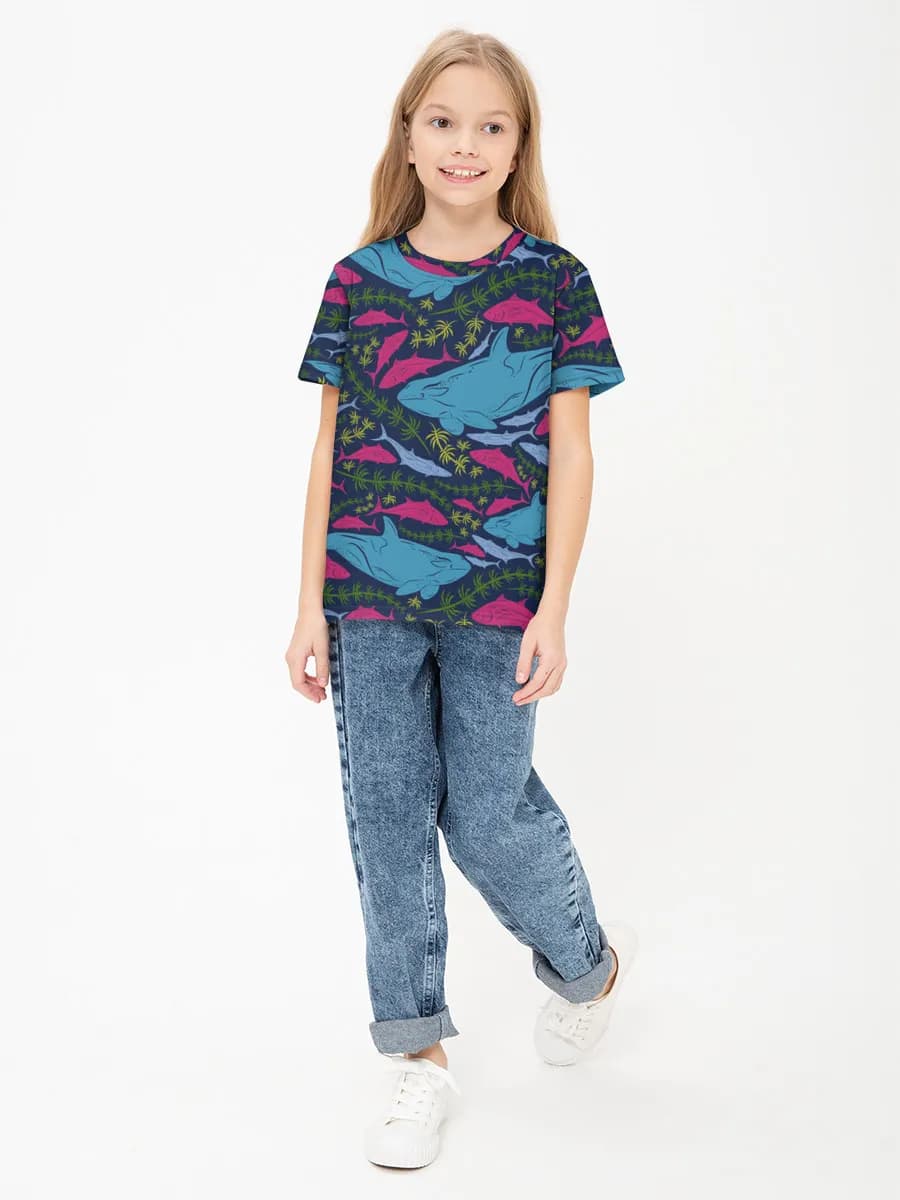 Children's cotton T-shirt (for girls. Copy)
