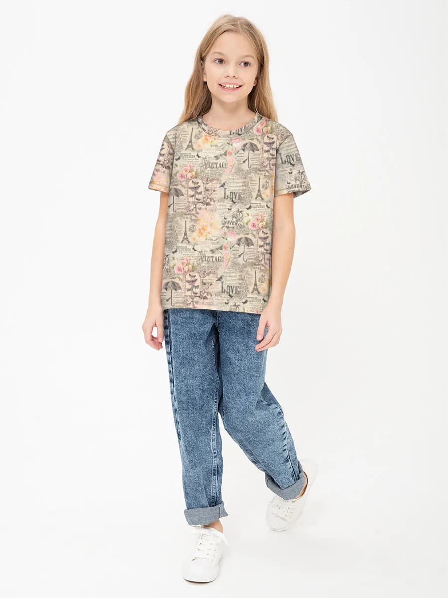 Children's cotton T-shirt (for girls. Copy)