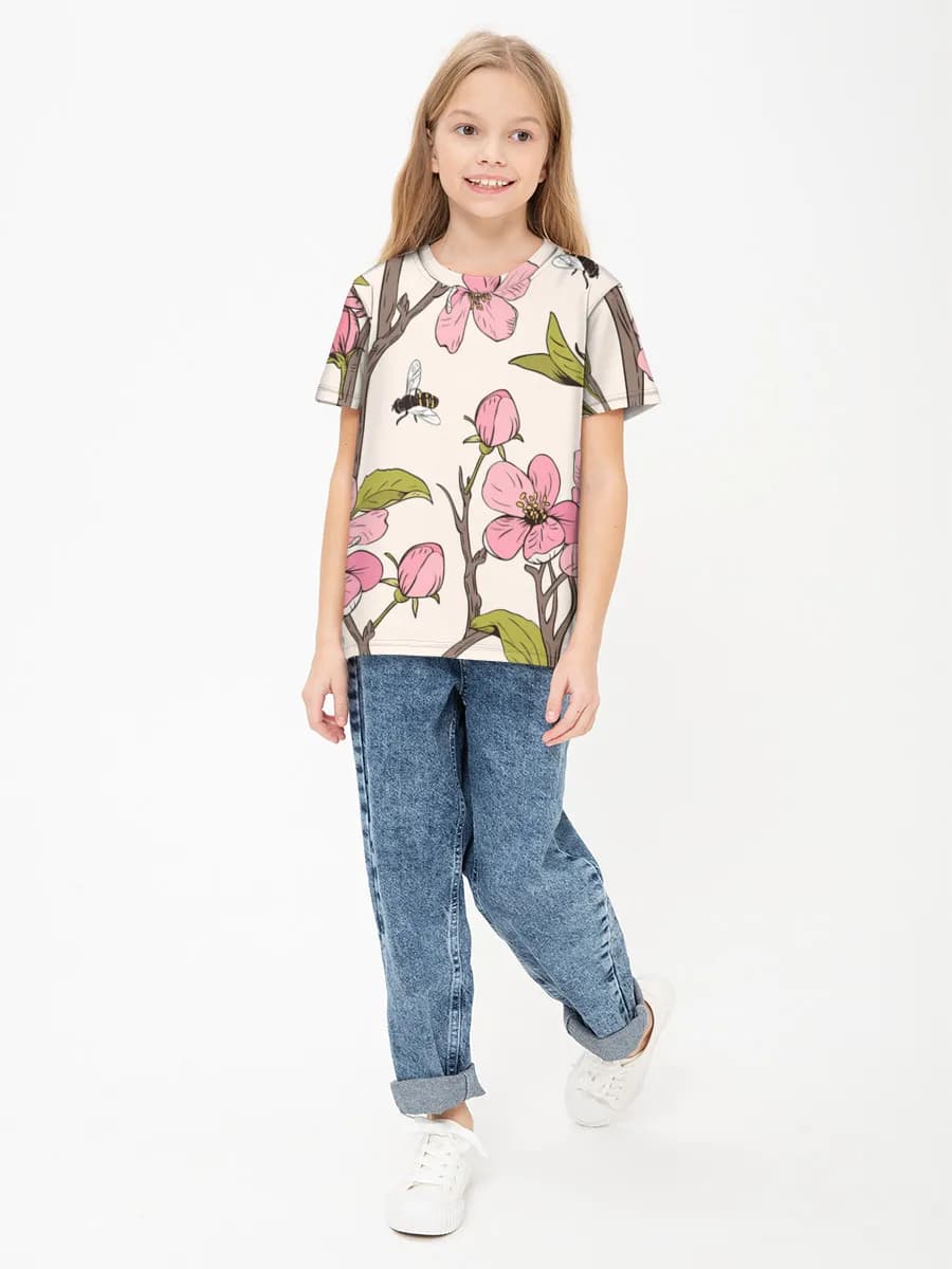 Children's cotton T-shirt (for girls. Copy)