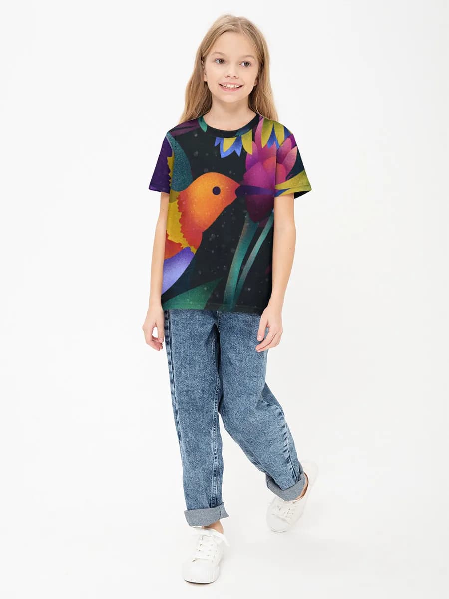 Children's cotton T-shirt (for girls. Copy)