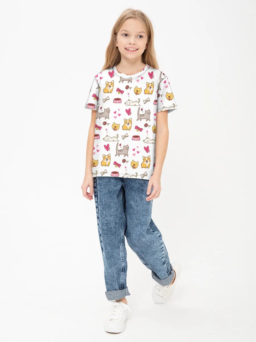 Children's cotton T-shirt (for girls. Copy)