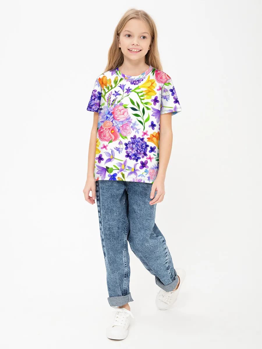 Children's cotton T-shirt (for girls. Copy)