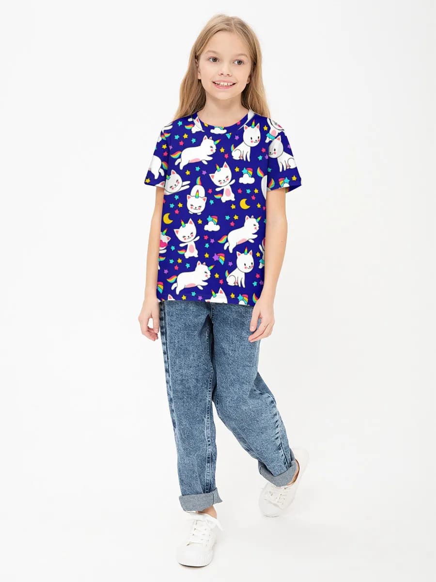Children's cotton T-shirt (for girls. Copy)