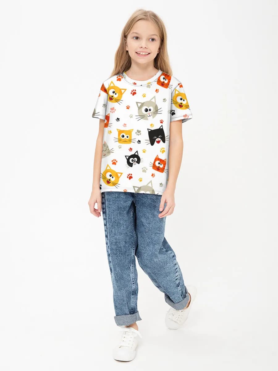 Children's cotton T-shirt (for girls. Copy)