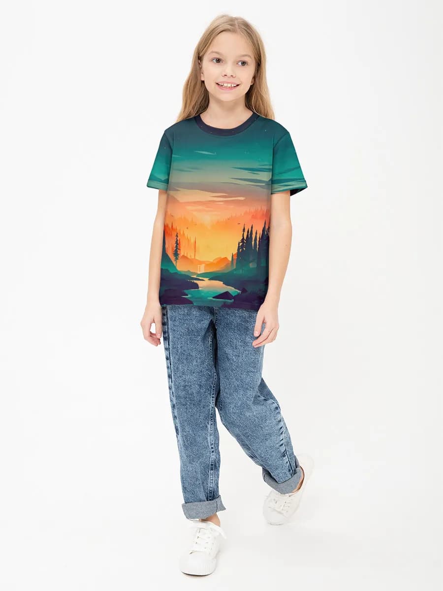 Children's cotton T-shirt (for girls. Copy)