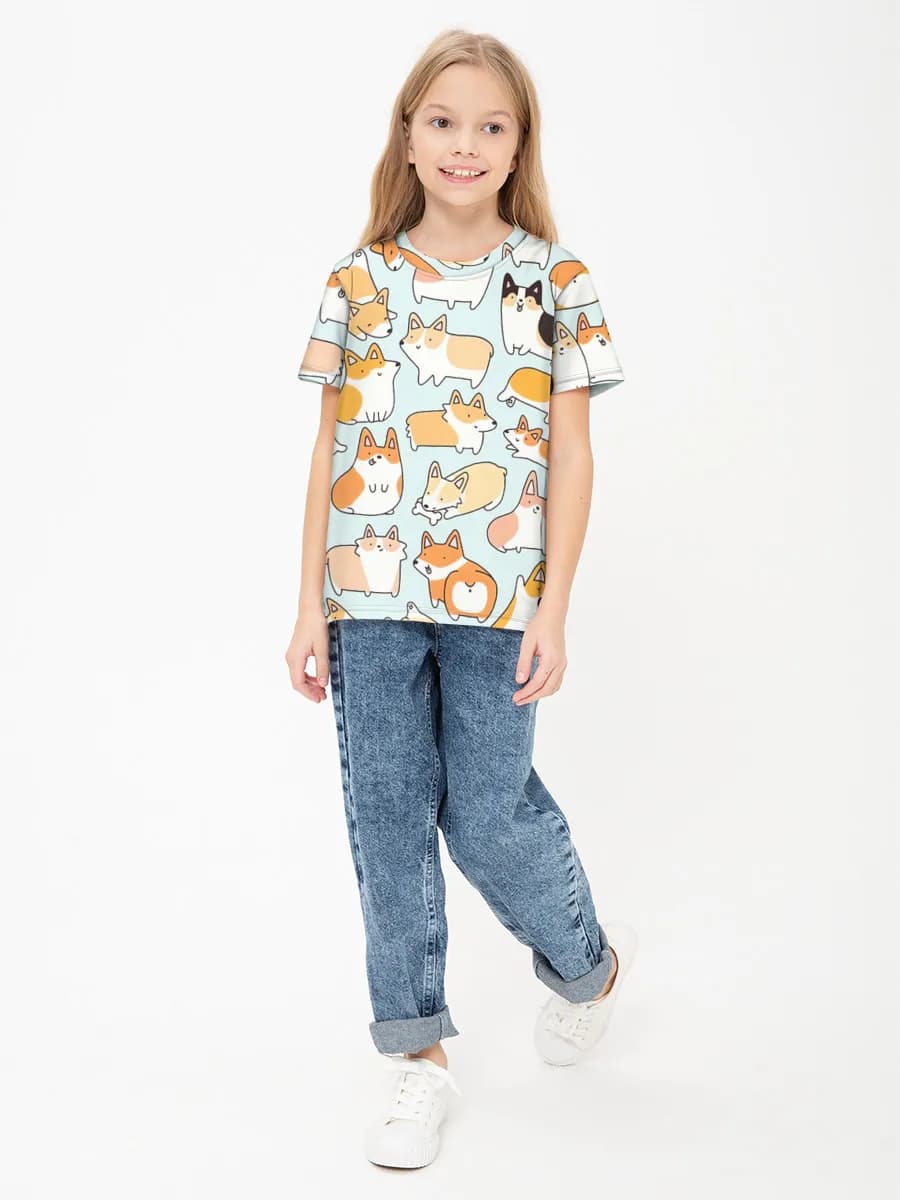 Children's cotton T-shirt (for girls. Copy)