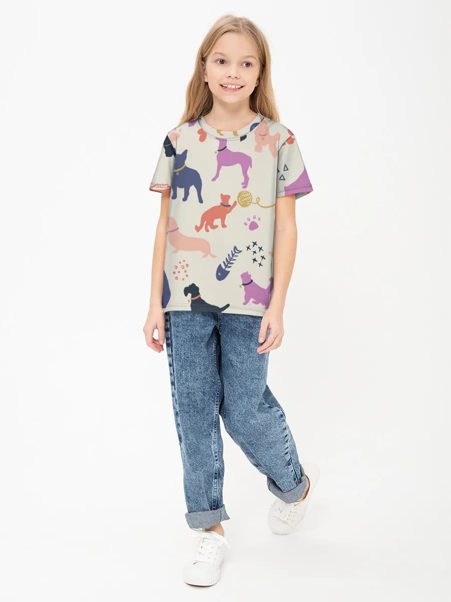 Children's cotton T-shirt (for girls. Copy)