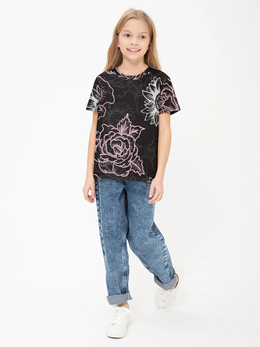 Children's cotton T-shirt (for girls. Copy)
