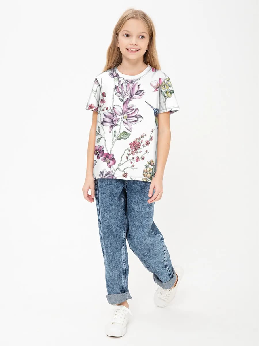 Children's cotton T-shirt (for girls. Copy)
