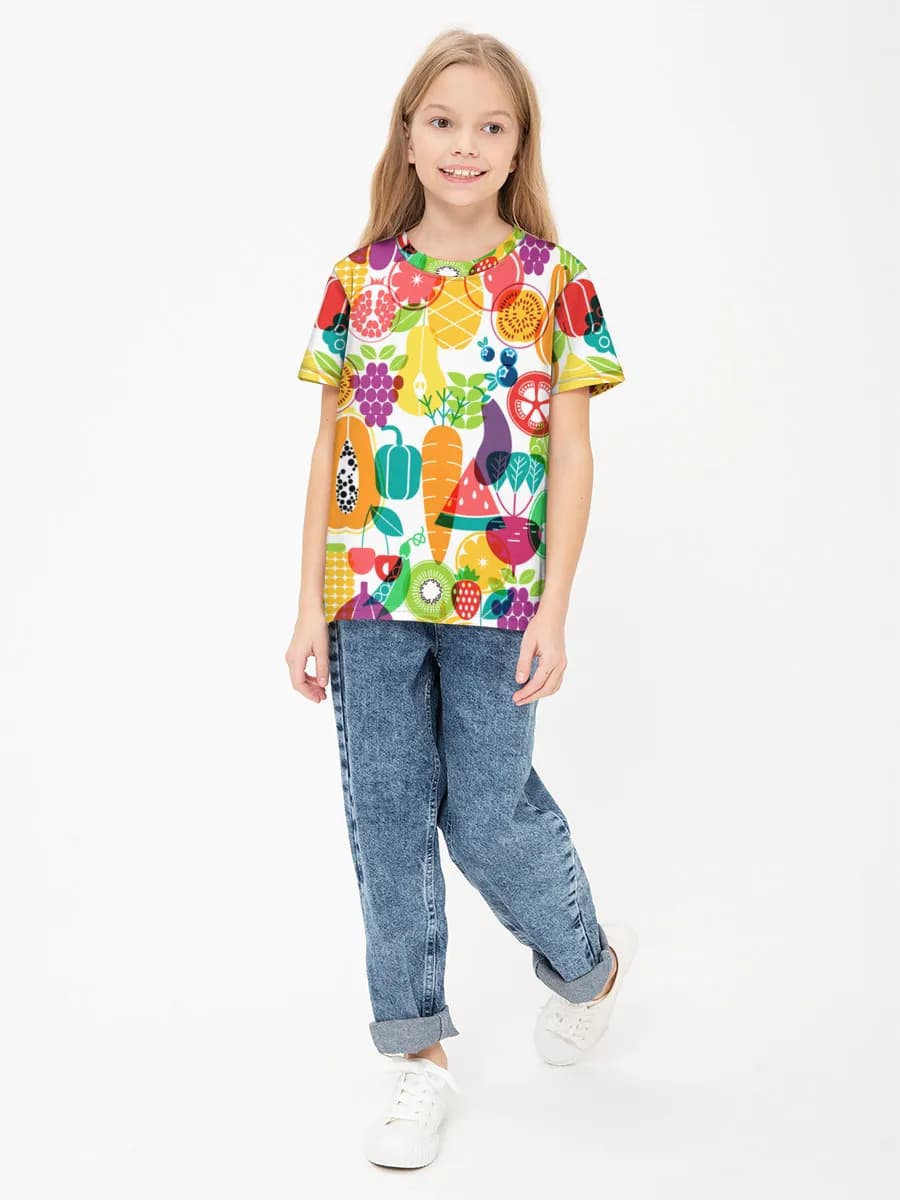 Children's cotton T-shirt (for girls. Copy)