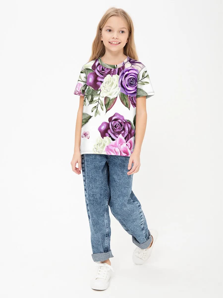 Children's cotton T-shirt (for girls. Copy)