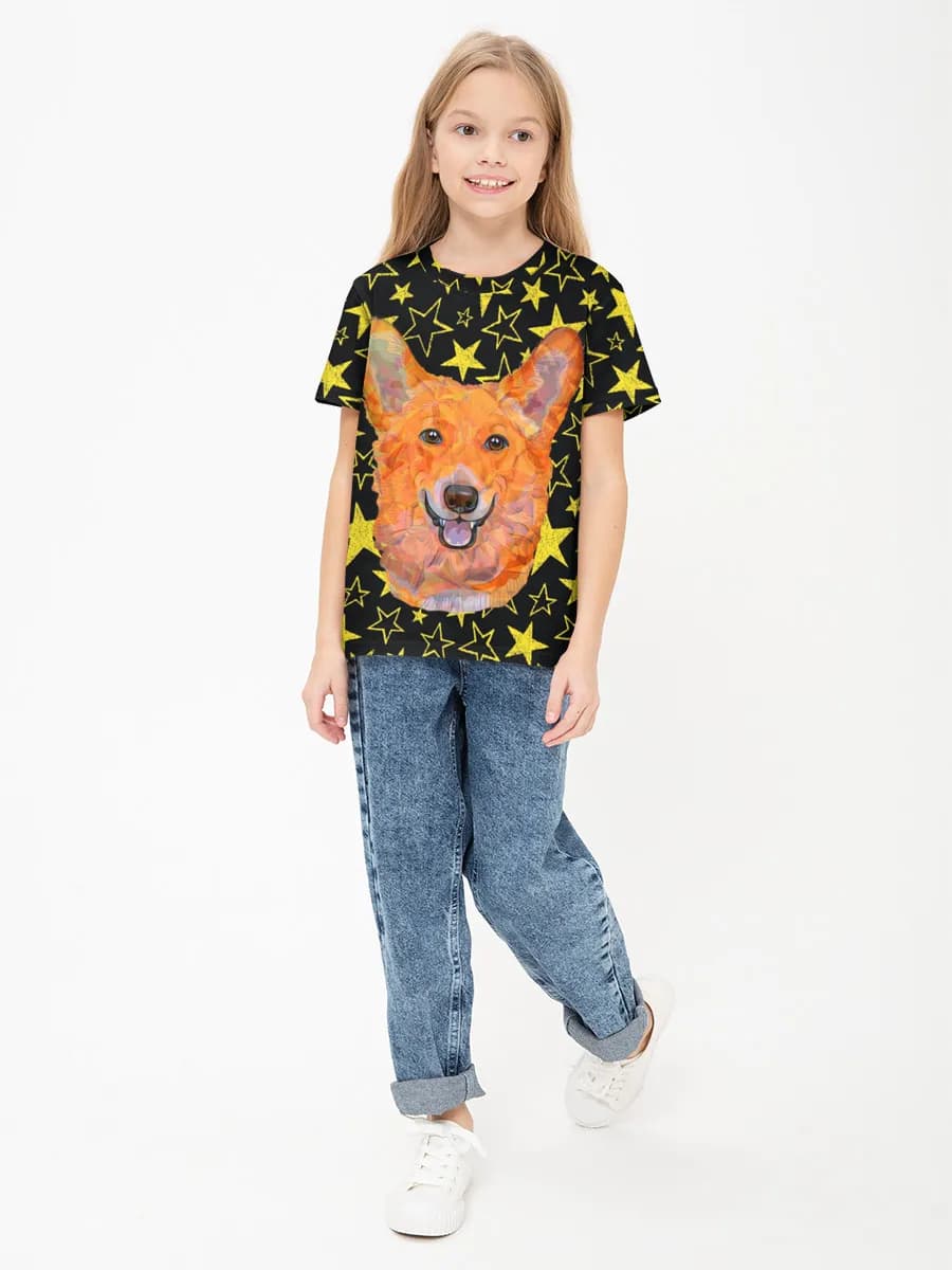 Children's cotton T-shirt (for girls. Copy)