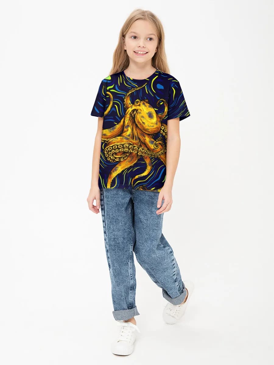 Children's cotton T-shirt (for girls. Copy)