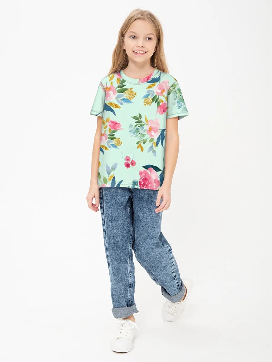 Children's cotton T-shirt (for girls. Copy)