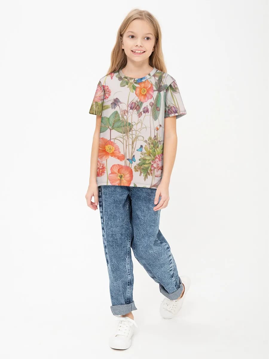 Children's cotton T-shirt (for girls. Copy)