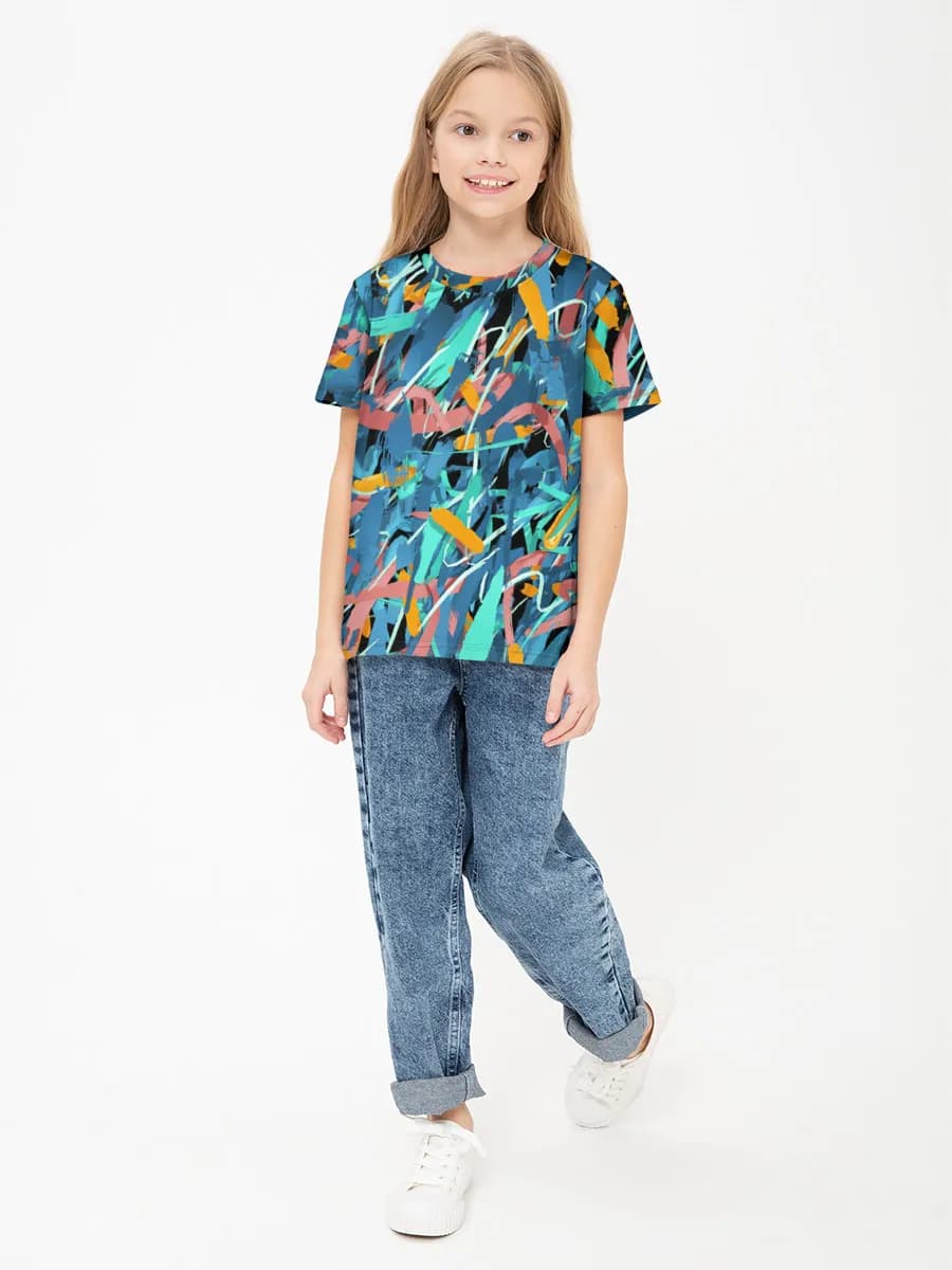 Children's cotton T-shirt (for girls. Copy)