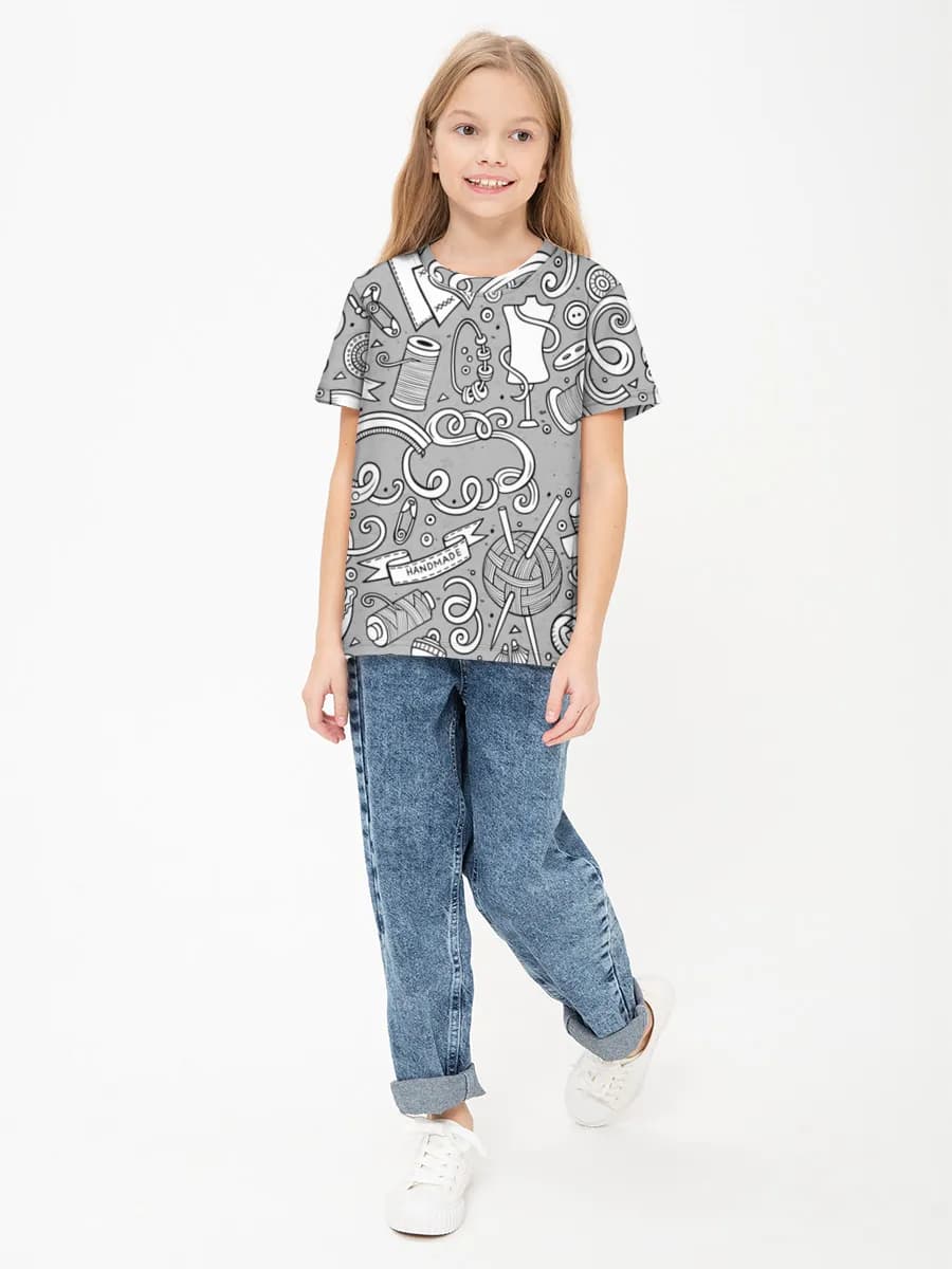 Children's cotton T-shirt (for girls. Copy)
